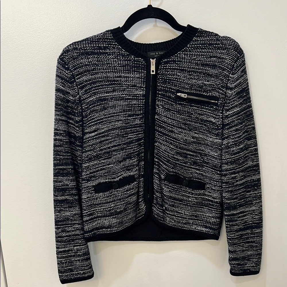 Women's Navy & White Tweed Jacket